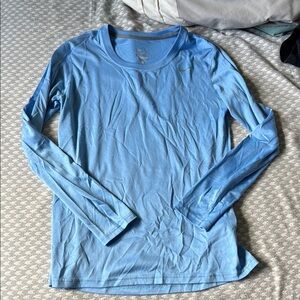Nike Blue Fitted Long Sleeve T-Shirt